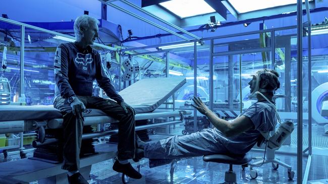 Director James Cameron on the set of Avatar: The Way of Water.