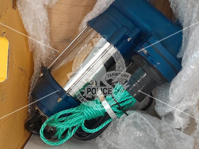 Australian Border Force officers swooped on a suspicious package from Thailand on September 10 before discovering it contained 389.9g of methamphetamine hidden within the motor housing of a water pump.