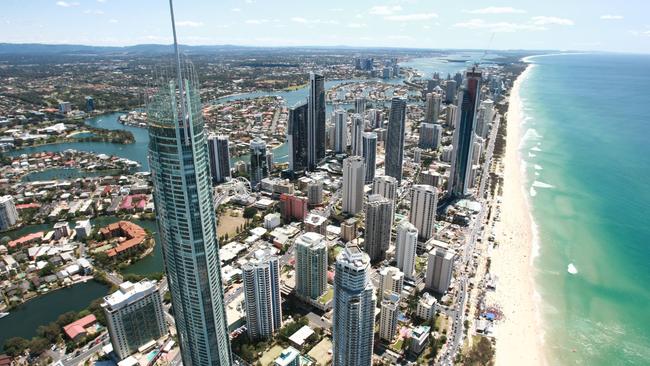 The man died after diving into a pool and not resurfacing at Surfers Paradise on the Gold Coast.