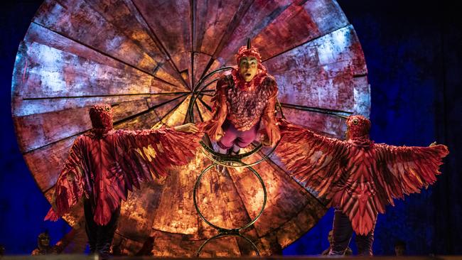 In a world first, Luzia’s performers have to negotiate a moving treadmill set to speeds. Picture: Matt Beard &amp; Anne Colliard