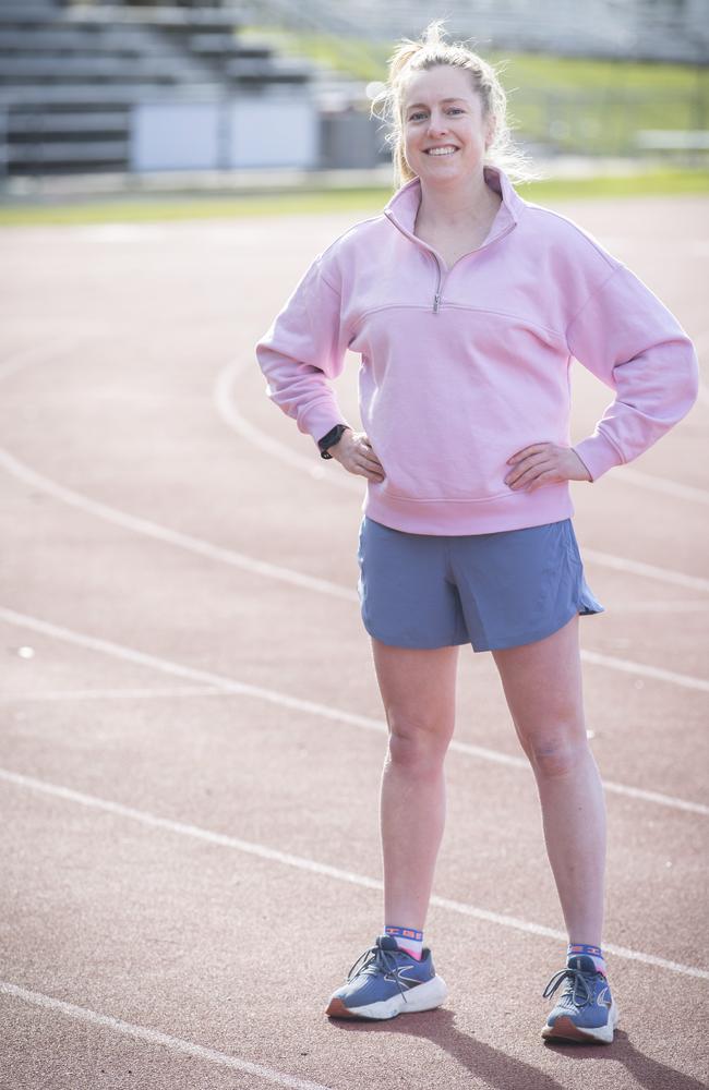 Georgia Nesbitt ahead of the Winter Challenge training at the Domain Athletics Centre. Picture: Chris Kidd