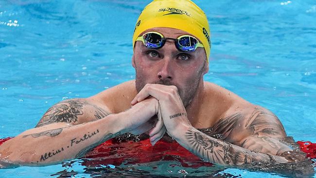 Kyle Chalmers of Team Australia competes during the men's 4x100m medley relay heats of swimming at the Paris 2024 Olympic Games in Paris, France, on Aug. 3, 2024. (Photo by Du Yu/Xinhua via Getty Images)