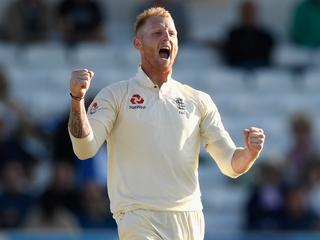 LEEDS, ENGLAND - AUGUST 26: England bowler Ben Stokes celebrates after dismissing Chase during day two of the 2nd Investec Test match between England and West Indies at Headingley on August 26, 2017 in Leeds, England. (Photo by Stu Forster/Getty Images)