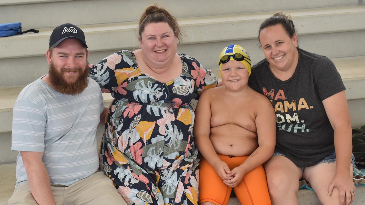 Jacob Dart, Brylee Pratt, Maddyn Frater and Pagan Frater at the Central Queensland Swimming Championships at the 2nd World War Memorial Aquatic Centre, Rockhampton, on March 1, 2025.