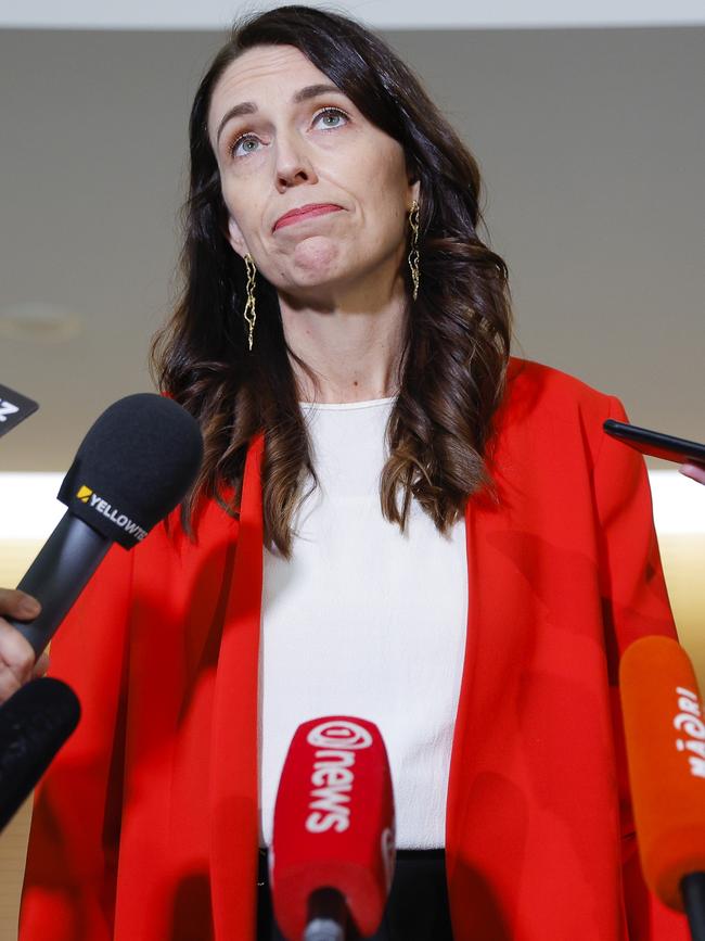 New Zealand Prime Minister Jacinda Ardern speaks to the media in Wellington last month. Picture: Getty Images