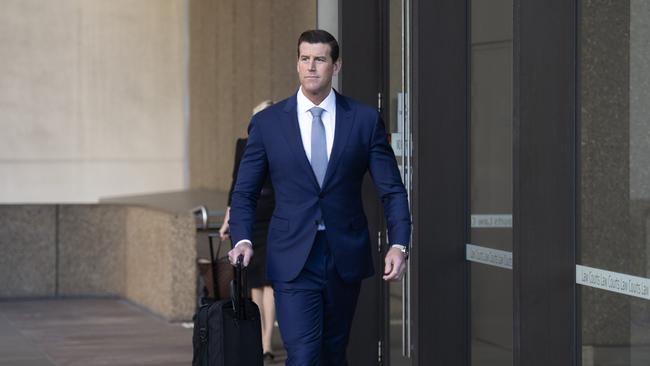 Decorated soldier Ben Robert-Smith arrives at Supreme Court for his defamation trial against Nine over reports of alleged war crimes on July 18, 2022. Picture: NCA NewsWire / Jeremy Piper