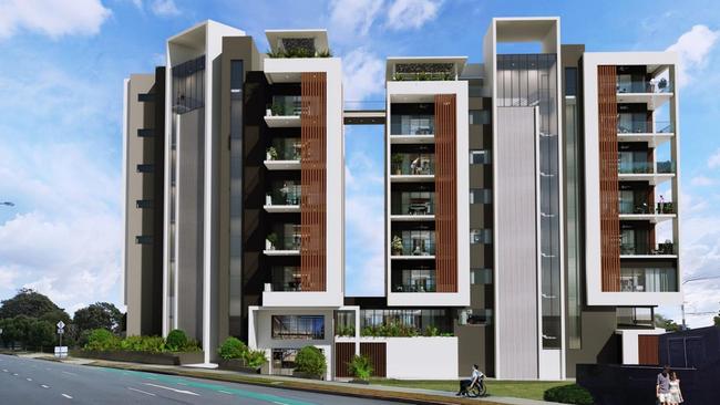 Artist impression of a new tower planned for Southport's Nerang Street which will house a residential care facility.