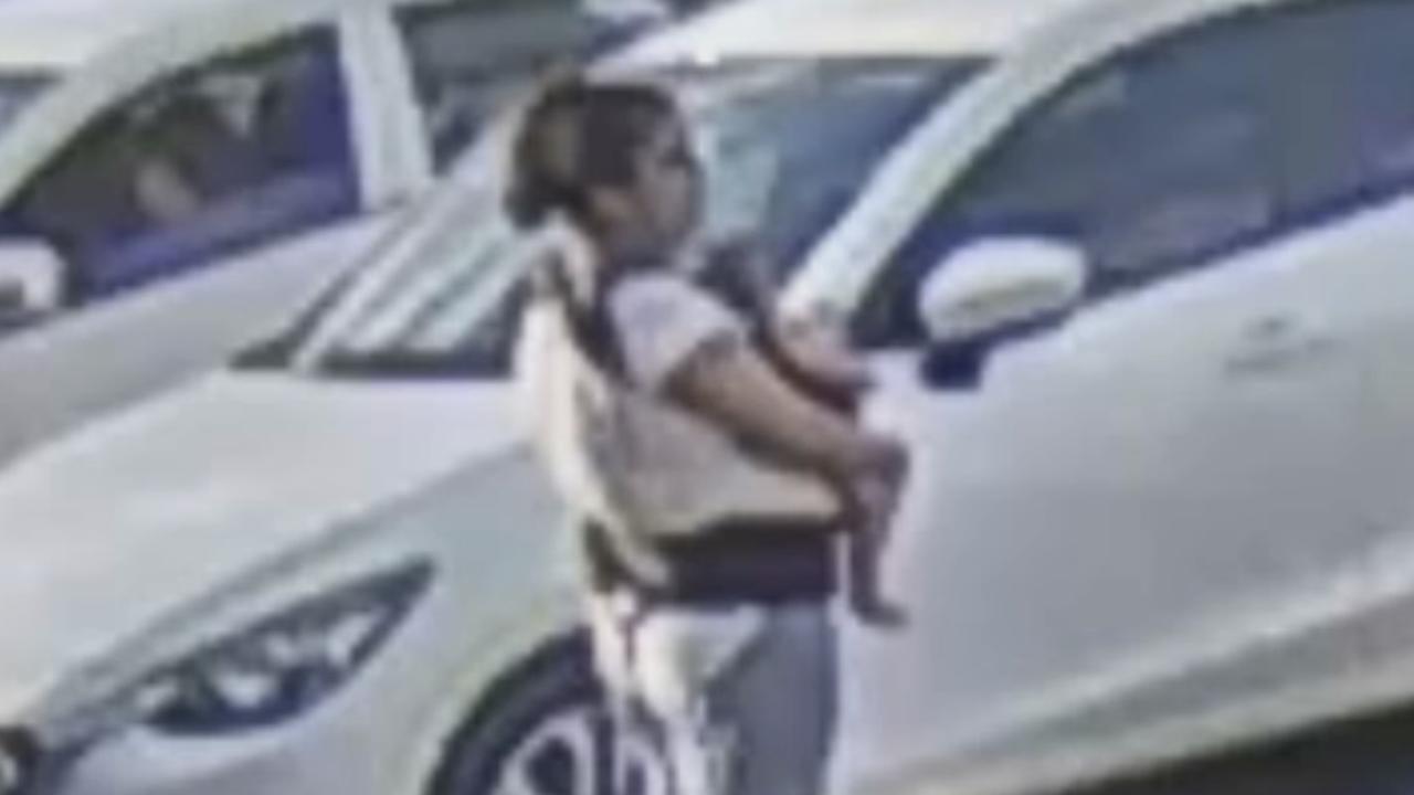 CCTV of the last time a baby was seen alive at Buranda Shopping Centre. Picture: QPS