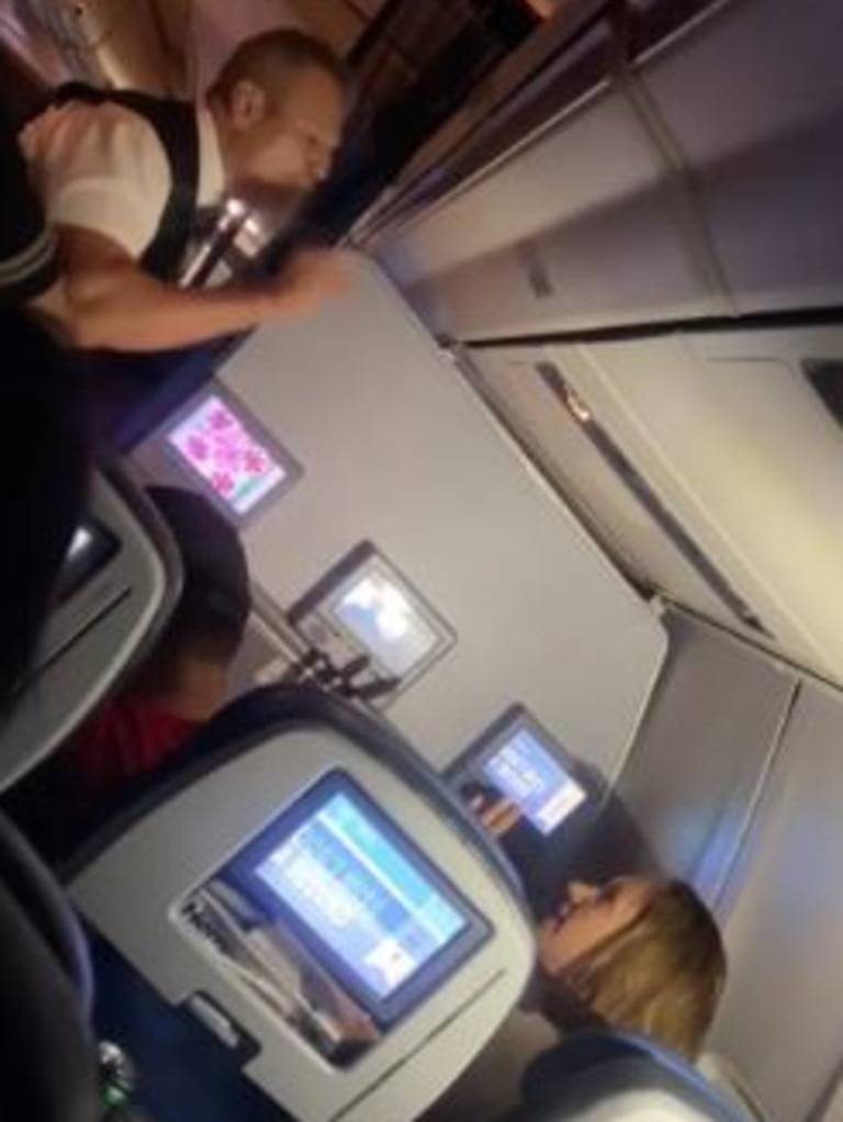 One flight attendant accused the woman of drinking before boarding the flight. Picture: Blake Perkins / TikTok