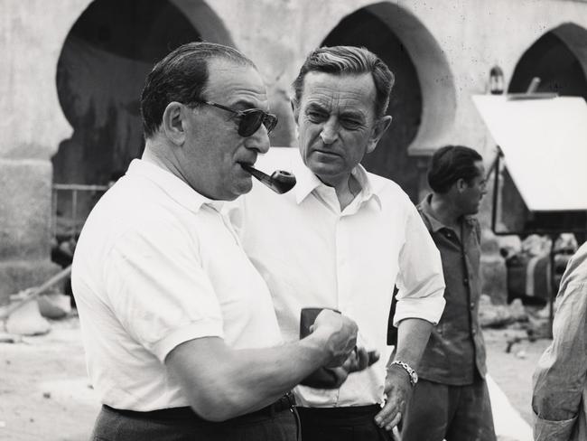 Sam Spiegel and David Lean on the set of Lawrence of Arabia.