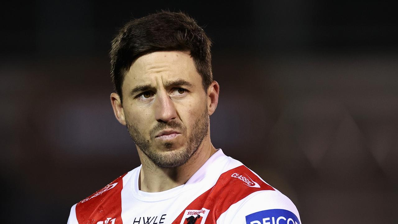 SYDNEY, AUSTRALIA - JUNE 29: Ben Hunt of the Dragons looks on during the round 18 NRL match between Cronulla Sharks and St George Illawarra Dragons at PointsBet Stadium on June 29, 2023 in Sydney, Australia. (Photo by Cameron Spencer/Getty Images)