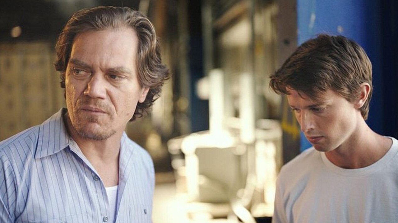 Michael Shannon with Patrick Schwarzenegger in Echo Boomers.