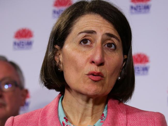 SYDNEY, AUSTRALIA - NewsWire Photos MARCH 29, 2021: Premier Gladys Berejiklian, Health Minister Brad Hazzard and NSW Chief Health Officer Dr Kerry Chant will provide comment on the COVID-19 situation in Queensland today in Sydney Australia. Picture: NCA NewsWire / Gaye Gerard