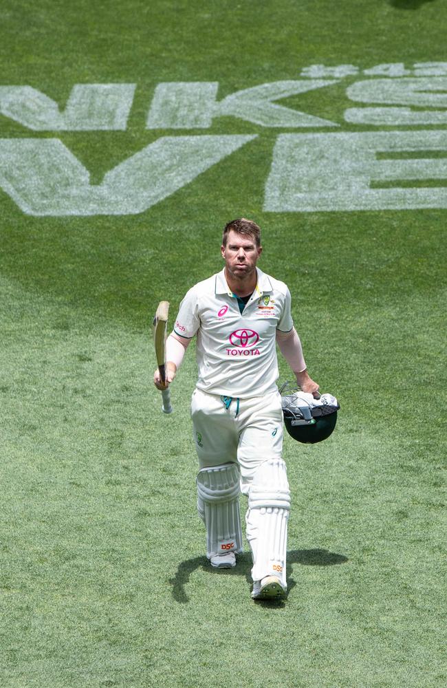 David Warner walks off The SCG. Picture: Julian Andrews.