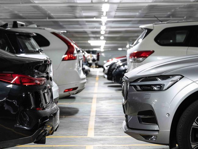 SYDNEY, AUSTRALIA - NewsWire Photos May 17, 2021: Vehicles parked in a car park in the Domain, Sydney.Picture: NCA NewsWire / James Gourley