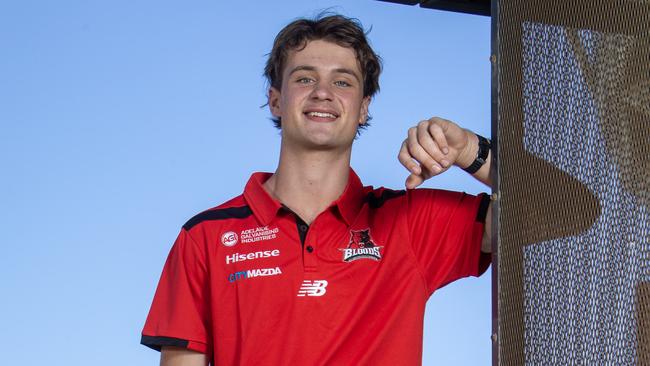 ADELAIDE, AUSTRALIA - Advertiser Photos NOVEMBER 24, 2022: One of SA's top AFL draft hopefuls West Adelaide's Harry Barnett at Adelaide Oval. Picture Emma Brasier