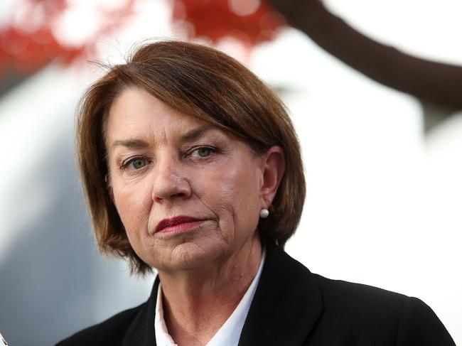 Australian Bankers Association CEO, Anna Bligh at a press conference at Parliament House in Canberra. Picture Kym Smith