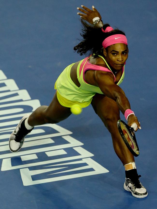 How about the 2015 Australian Open? Serena was best dressed in a fluoro Nike dress. Picture: Mark Stewart