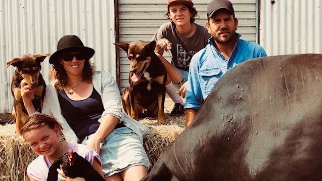 HAPPY FARMING FAMILY: A little bit of rain makes a lot of difference for Bridey, Juanita, Eli and Randal Breen from Echo Valley Farm.