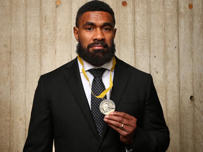 Marika Koroibete with the John Eales Medal. Picture: Jason McCawley/Getty