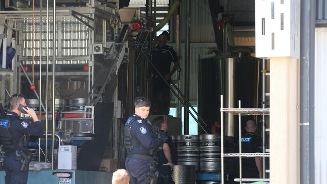 Emergency services have been called to the Hemingway's brewery venue on Wharf St after a teenage girl climbed into roof sections of the building. Picture: Peter Carruthers