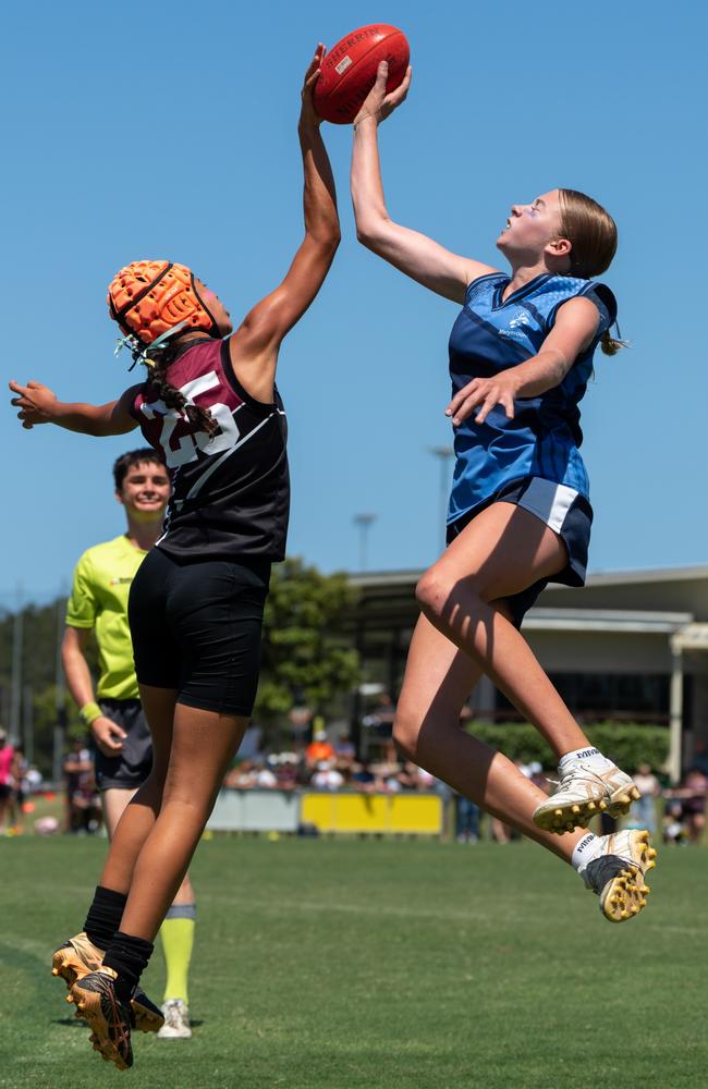 Action from the AFLQ Schools Cup State Finals. Picture: AFLQ.