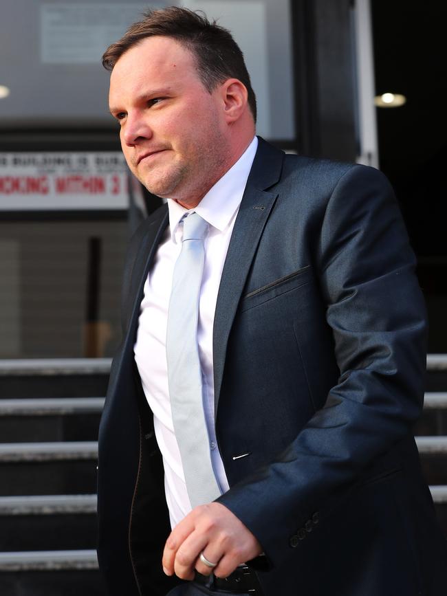 Kane Dallow leaves the Launceston Magistrates Court. PICTURE CHRIS KIDD