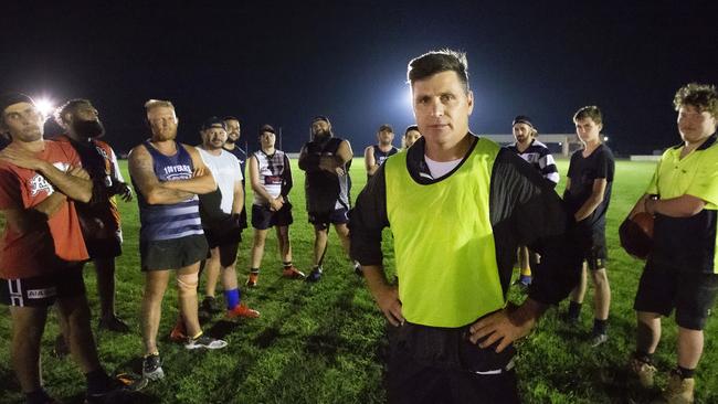 AFL legend Shane Crawford coaches struggling country football team the Ardmona Bush Cats. Picture: David Caird