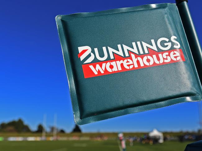 TAUPO, NEW ZEALAND - MAY 28: Bunnings Warehouse signage during the New Zealand Super Rugby Under 20s match between the Barbarians and Hurricanes at Owen Delaney Park on May 28, 2022 in Taupo, New Zealand. (Photo by Kerry Marshall/Getty Images for NZR)