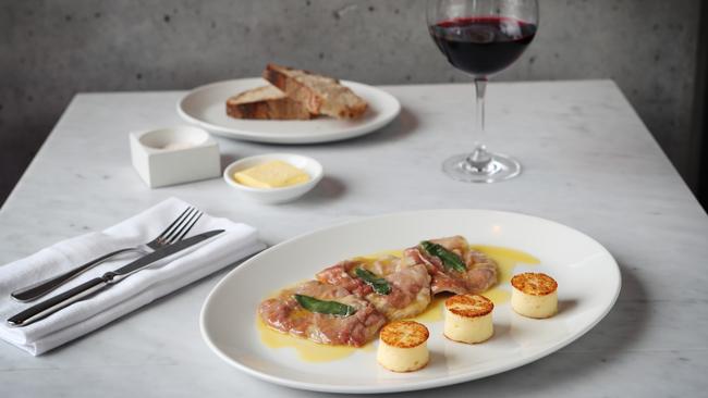 Veal saltimbocca at Di Stasio Citta. Picture: Rebecca Michael