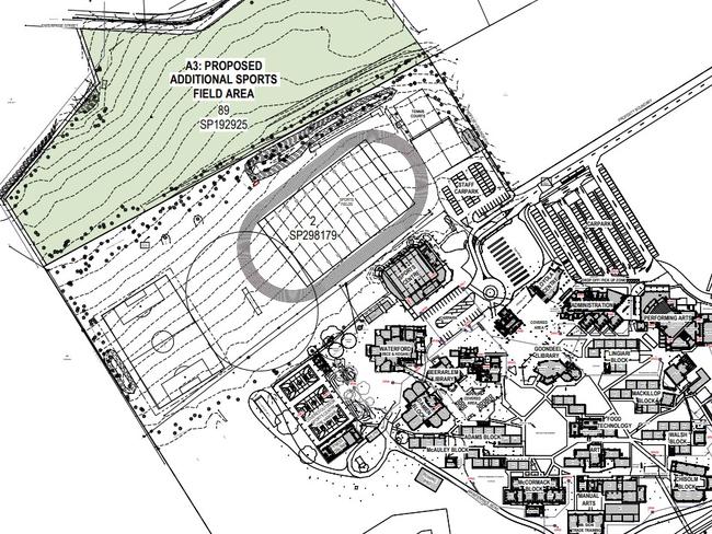 Site map of the location for the new sporting ground.