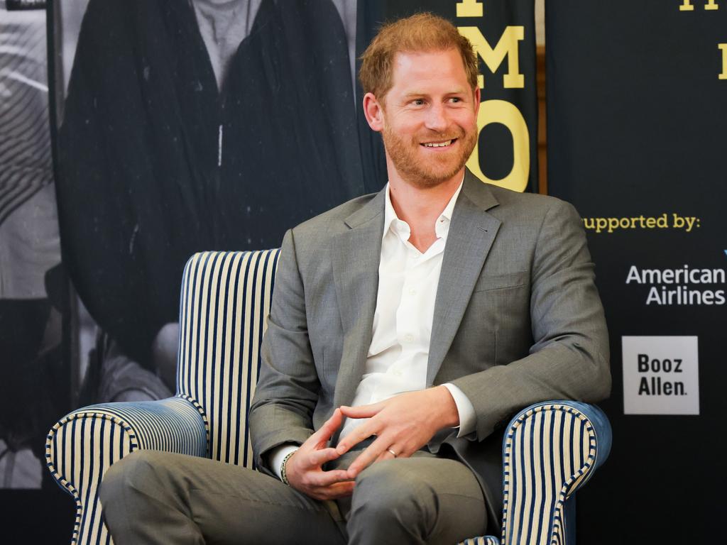 Prince Harry, onstage during The Invictus Games Foundation Conversation titled ‘Realising a Global Community’ at the Honourable Artillery Company is all smiles after arriving in London. Picture; Getty Images