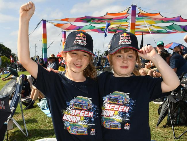 Socials at Supercars 2024 at Reid Park Townsville. Harpa, 8, and London Kirby, 7. Picture: Evan Morgan