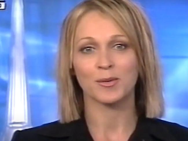 A screengrab of former high-profile Australian journalist Tracey Curro presenting National Nine News Melbourne in the early 2000s.