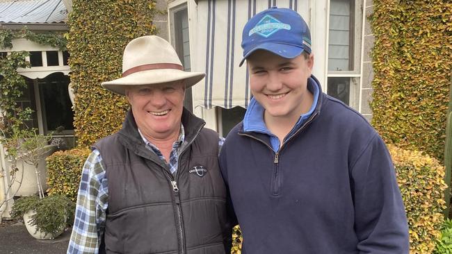 The late Col McKenna and his 14-year-old grandson Wil John, who freak horse Another Wil is named after. Picture: Courtesy the McKenna family