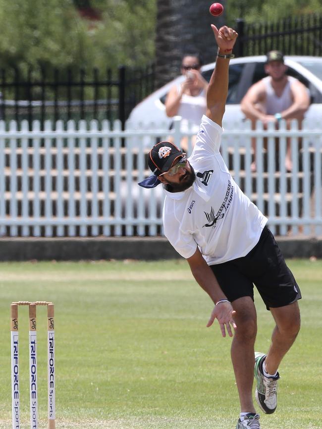 British Beard Liberation Front’s 2006 ‘beard of the year’ winner Monty Panesar rolls his arm over. Picture: Damian Shaw