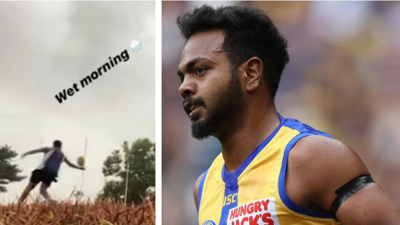 Willie Rioli has shared a video of himself training in isolation.