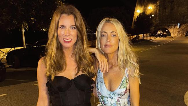 Jackie O Henderson travels from Greece to the French Riviera for Alexander Porter's society wedding to Chris Ledlin. She is pictured with Gemma O'Neill (left). Picture: Instagram