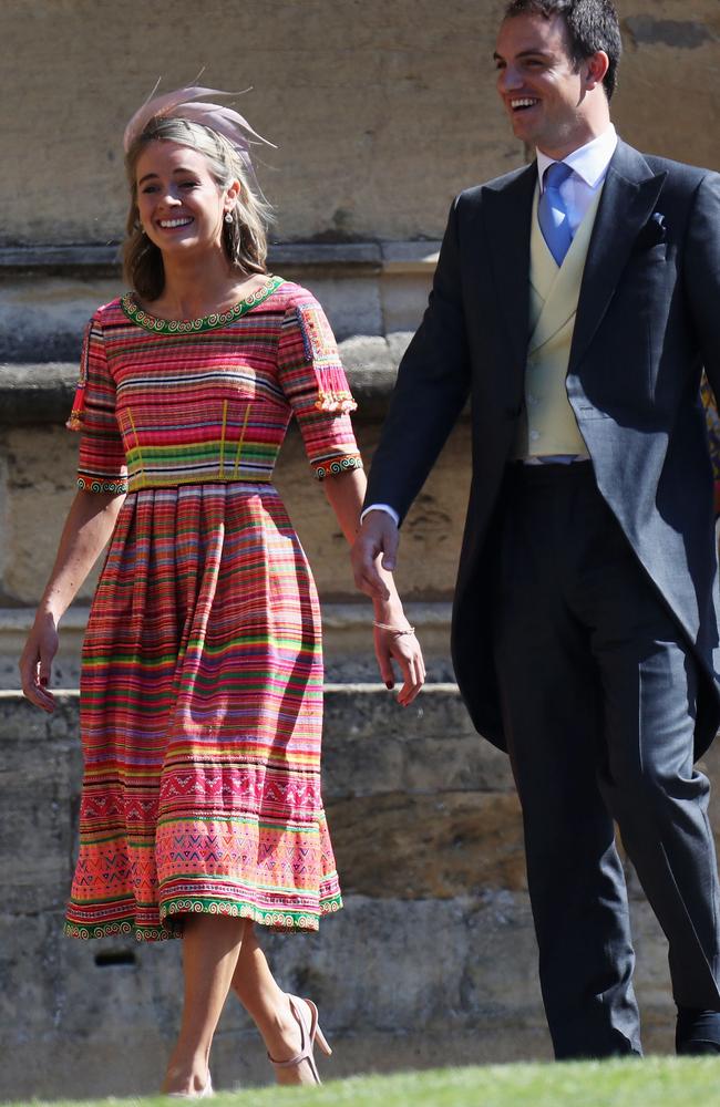 Prince Harry’s ex girlfriend Cressida Bonas arrives at the wedding. Picture: Chris Jackson/Getty Images.
