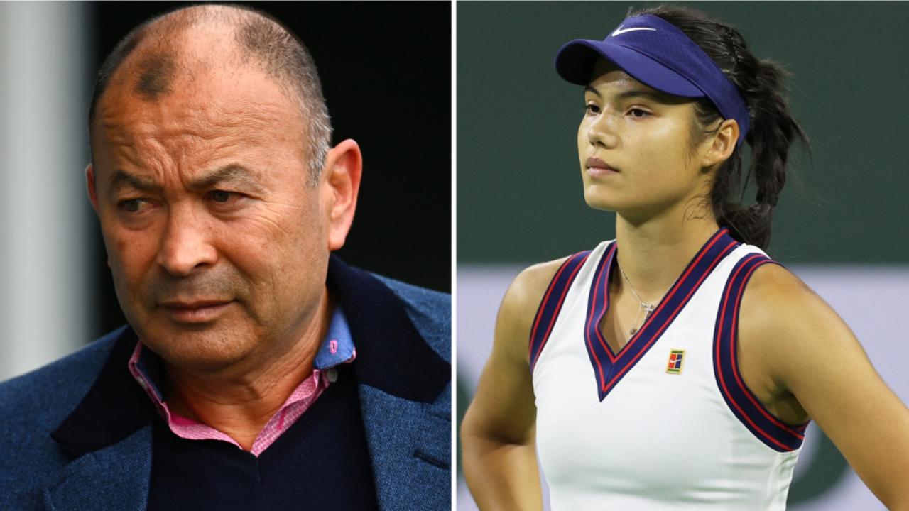 Eddie Jones has come under fire for "sexist" comments regarding Emma Raducanu. Photo: Getty Images