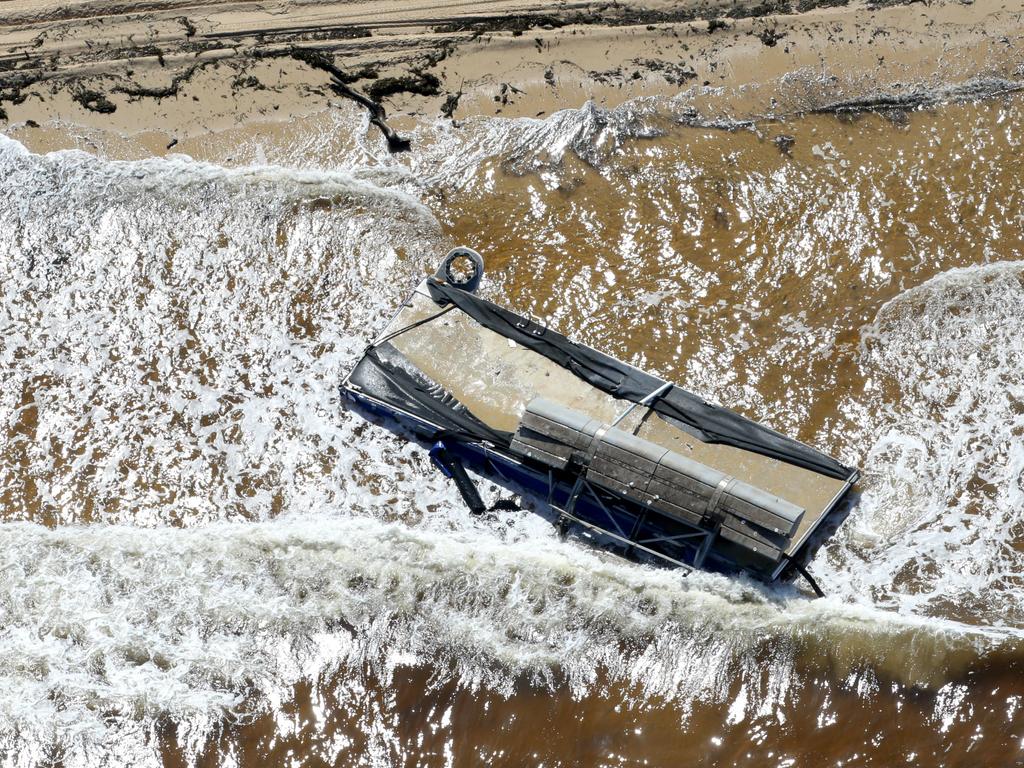 The flood debris washed up on Moreton Island. Photo: Steve Pohlner