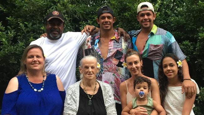 Dane Gagai with his family, including his mum, Tania (front row left).