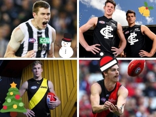 The Bombers, Blues, Pies and Tigers will be hoping these merry men will be able to provide some Christmas cheer in 2019.