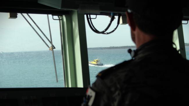 The crew of the HMAS Warramunga during exercises off the coast of Darwin for Exercise Kakadu 2024. Picture: Jason Walls