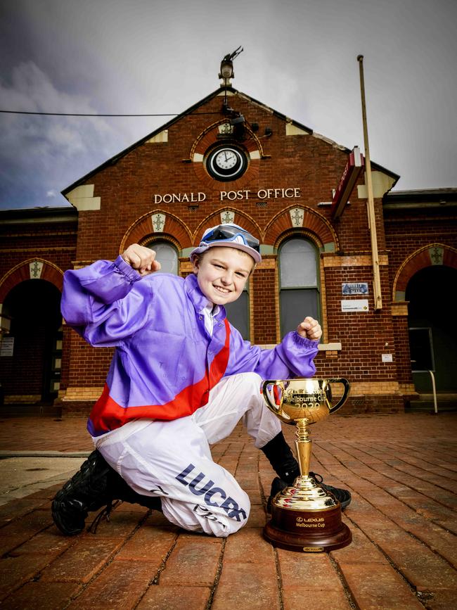 Danial Spencer, nephew of leading jockey Tommy Berry, in his uncle’s silks.