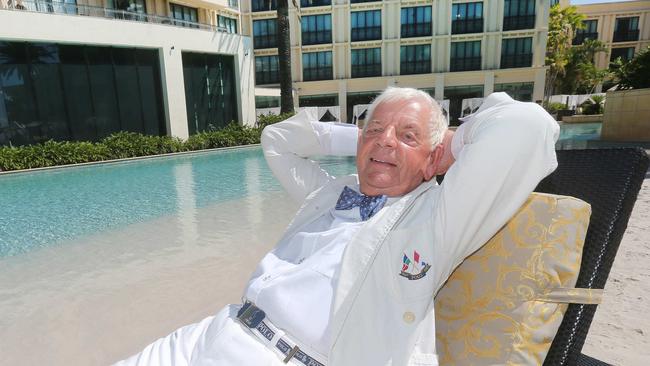 Gold Coast Business Hall of Fame inductee, architect Desmond Brooks, at Palazzo Versace, one of his proudest achievements. Picture: Mike Batterham