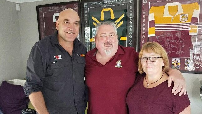 Gorden Tallis with Mark Hattersley and his wife Joanne.