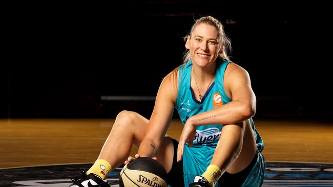 Lauren Jackson prior to the first ever WNBL game to be played at John Cain Arena on Saturday February 4. Picture: Mark Stewart