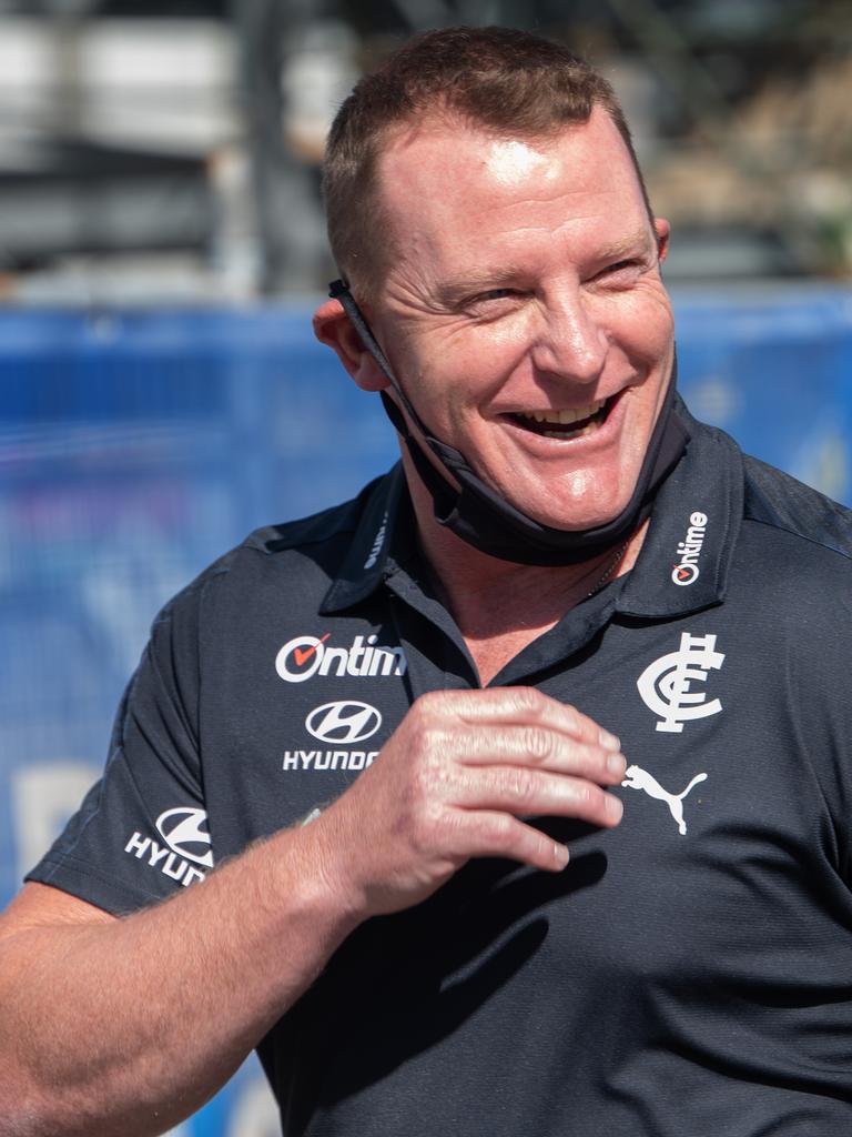 Michael Voss has taken over as the Blues’ coach. Picture: Tony Gough