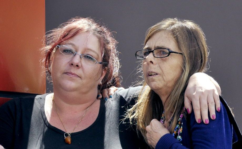 Wendy Evans's sisters Michelle Tuitufu and Debbie Sneddon at the inquest into Wendy's murder. Picture: Dave Noonan